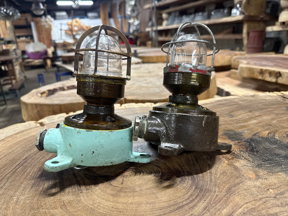 Salvaged Mini Iron Security Lights Proper Cute