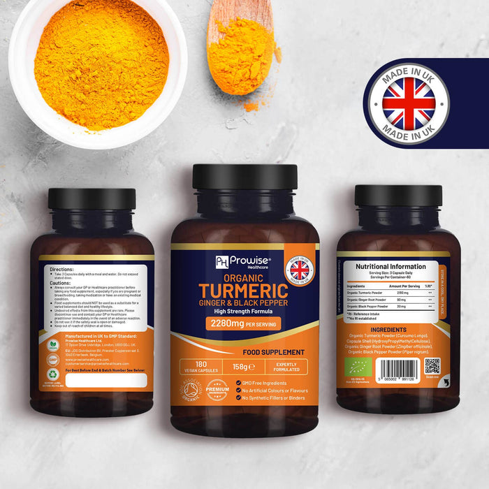 Prowise Organic Turmeric 2280mg (High Strength) with Black Pepper