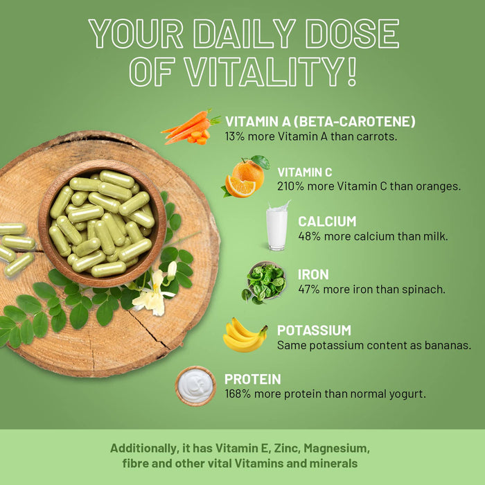 Prowise Organic Moringa Capsules 2000mg - 120 Vegan Moringa Leaves