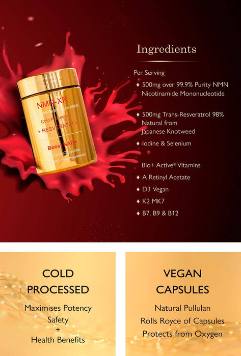 NMN NAD+ Resveratrol Vitamins - Anti-Aging powder/drink mix