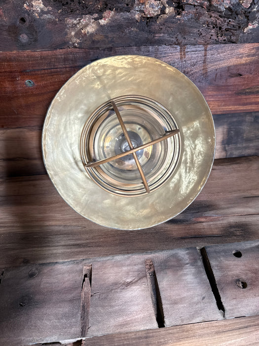 Industrial Brass Ceiling Light with Cage by Kokosha