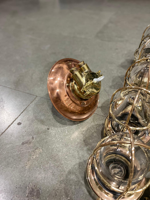 Brass Passage Light with copper shade Model 8