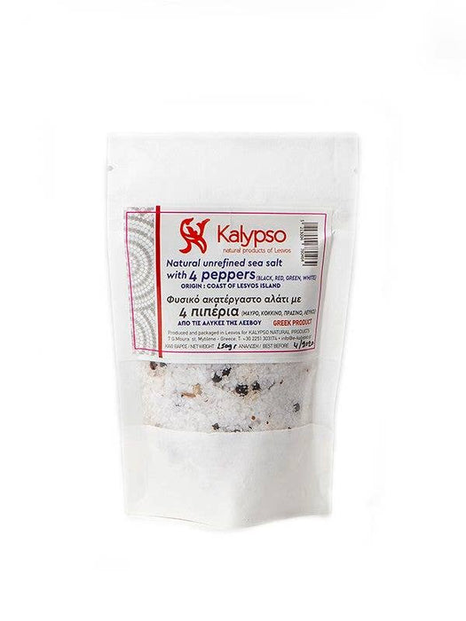 Kalypso Natural Unrefined Sea Salt with 4 Peppers from Lesvos Island 150g