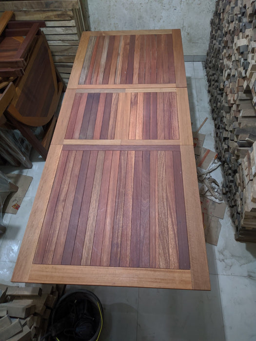 Reclaimed Bengkirai & Momala Extendable Folding Table — Rectangle, 1.8m × 1m