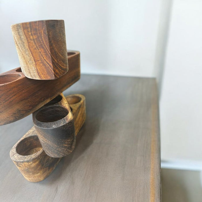 Wild Roots Exotic Hardwood Tea Light Holder