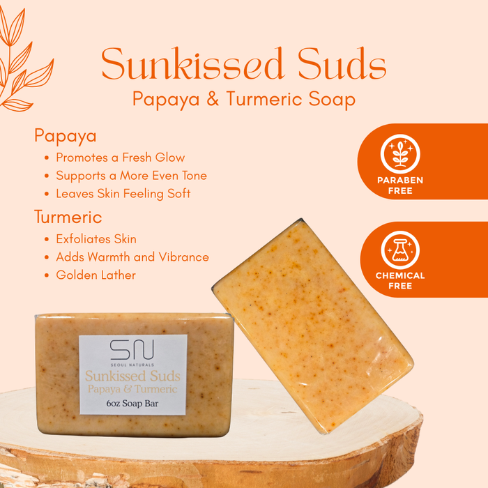 Seoul Naturals Sunkissed Suds Papaya and Turmeruc Soap 6oz
