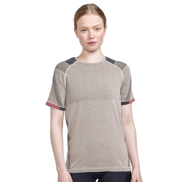 Craft PRO Trail Fuseknit Short Sleeve Tee Women - Ecru/Arrosa - Grey