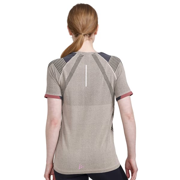 Craft PRO Trail Fuseknit Short Sleeve Tee Women - Ecru/Arrosa - Grey
