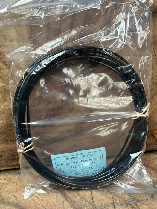 NISSEN 4mm Stainless Outer w/liner for Shifter, BLACK PER METRE