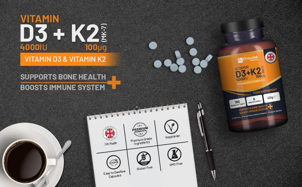 Prowise Vitamin D3 4000 IU & Vitamin K2 MK-7 100µg | 180 Vegetarian Tablets