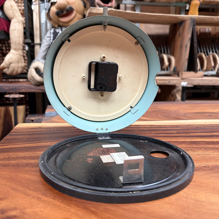 Seiko Salvaged Ships Cabin Clock – Original Paint Teal (Coffee Face)