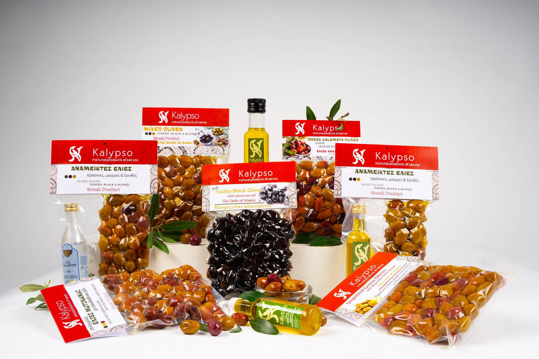 Kalypso Authentic Black Salty Olives from Lesvos Island-Greece 200g