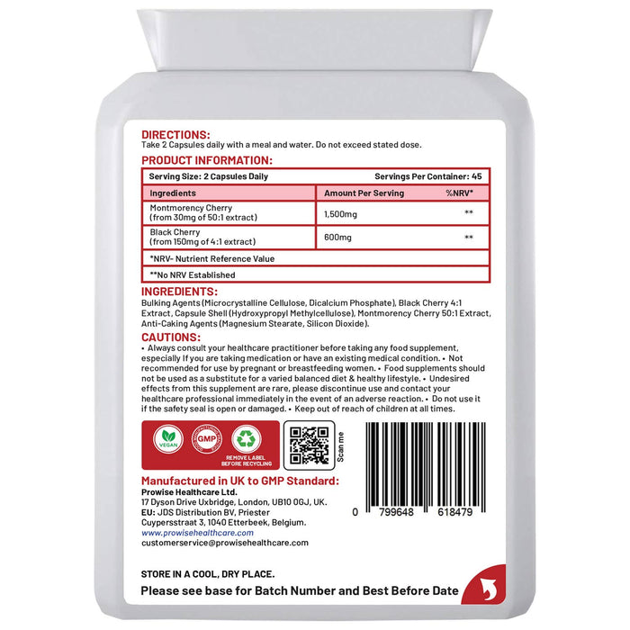 Cherry Max+ 2100mg Montmorency Cherry Added with Black Cherr