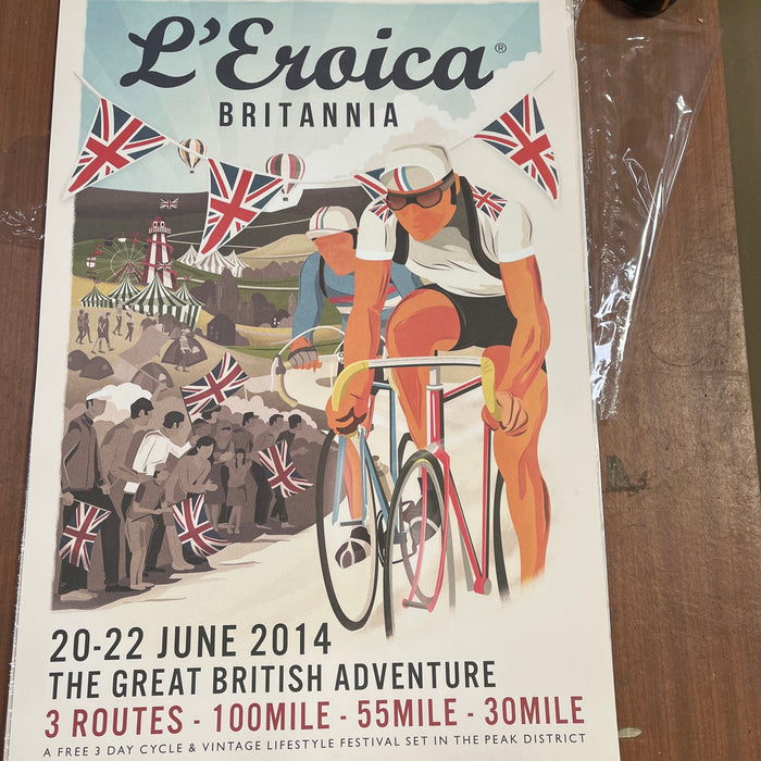 Original L’Eroica Britannia Posters – Vintage Cycling Art – Bakewell
