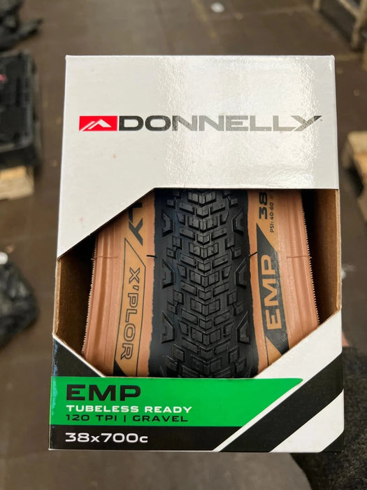 Donnelly EMP 700x38 gravel tyre, tan sidewall, 120TPI tubeless-ready folding bead