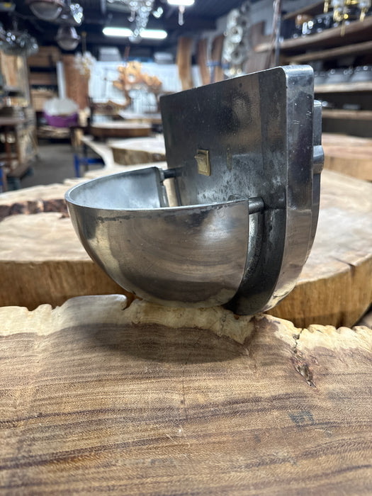 Salvaged Danish mid century aluminum marine wall light
