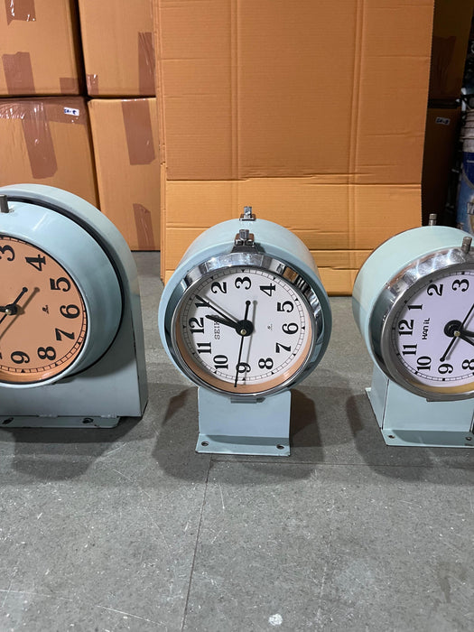 Hanil Salvaged Ships Double Clock – Original Paint Green White Face
