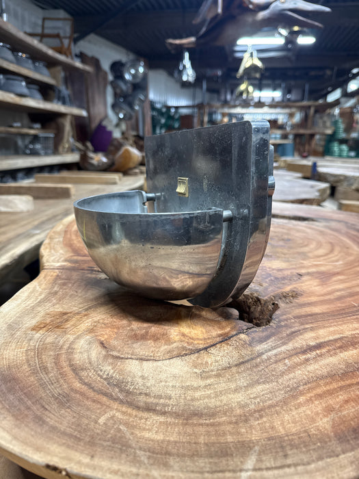 Salvaged Danish mid century aluminum marine wall light