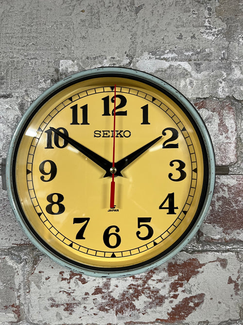 Seiko Salvaged Ships Cabin Clock – Original Paint Teal (Cream Face)