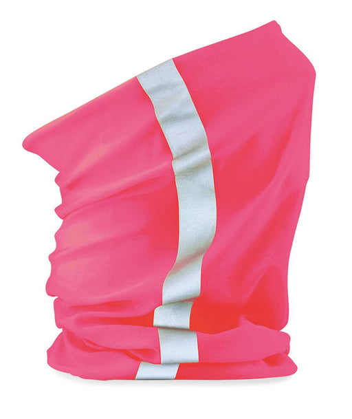 Be Safe, Be Seen reflective Morf snood in Fluorescent Pink