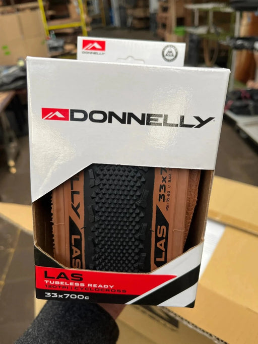 Donnelly LAS 700x33 cyclocross tyre, tan sidewall, folding bead, tubeless ready