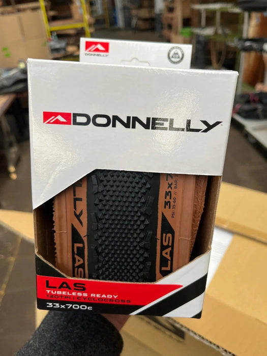 Donnelly LAS 700x33 cyclocross tyre, tan sidewall, folding bead, tubeless ready