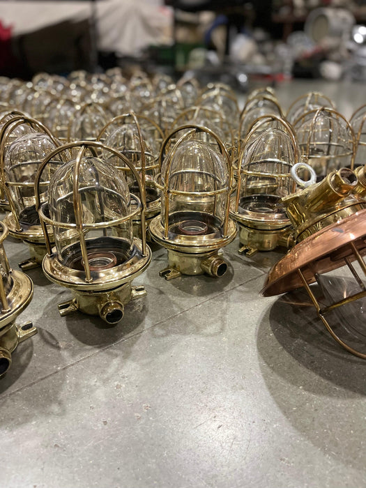 Brass Passage Light with copper shade Model 8