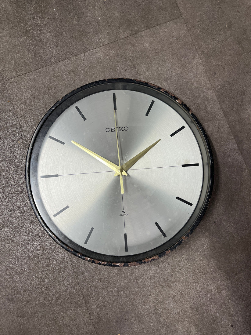 Seiko Salvaged Ships Cabin Clock – Black | Vintage Maritime Wall