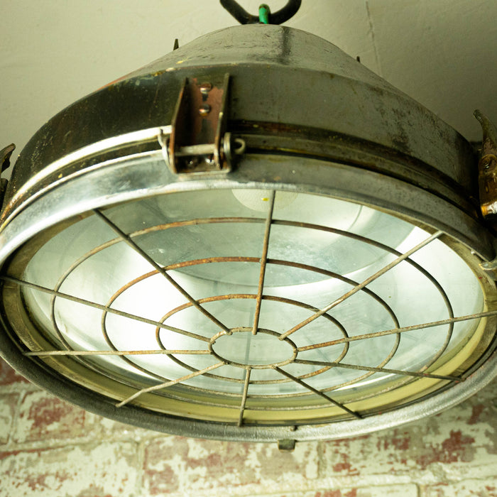 Salvaged Veb Industrial Steel Ceiling Light