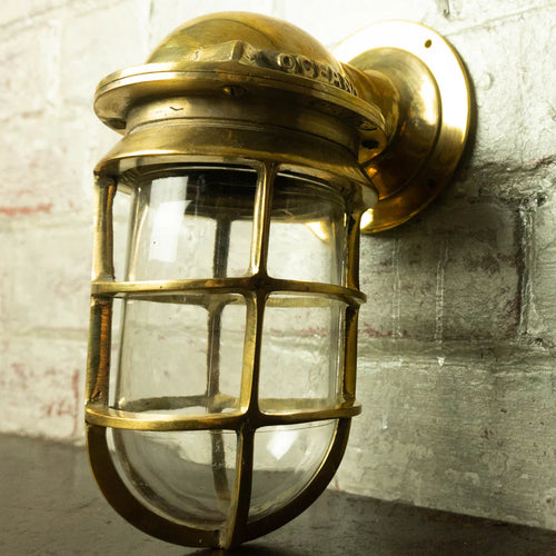 Oceanic Brass Marine Passage Light with Cage