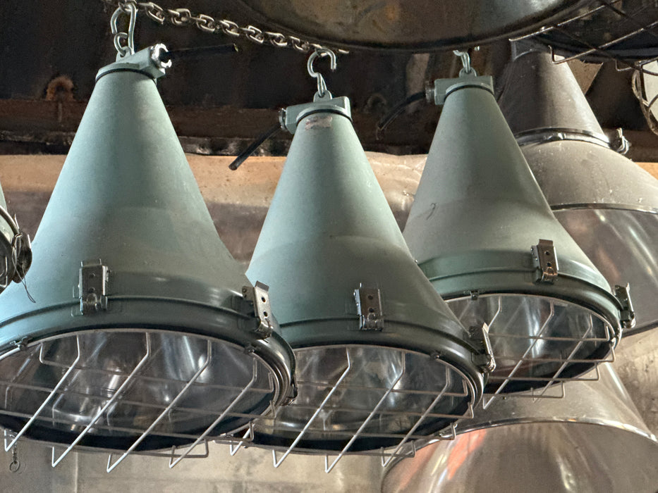 Dae Yang salvaged Deck light original colour with Cage Brass / Aluminium