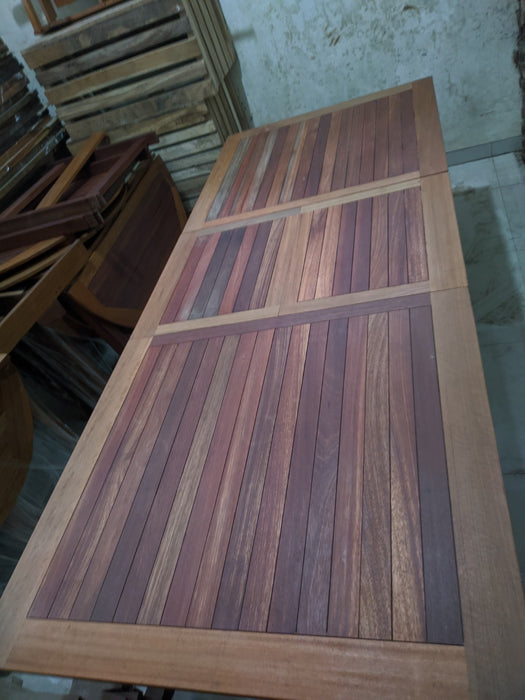 Reclaimed Bengkirai & Momala Extendable Folding Table — Rectangle, 1.8m × 1m