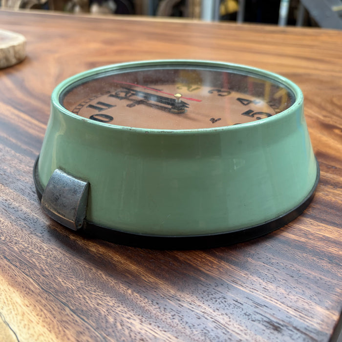 Seiko Salvaged Ships Cabin Clock – Original Paint Green (Coffee Face)