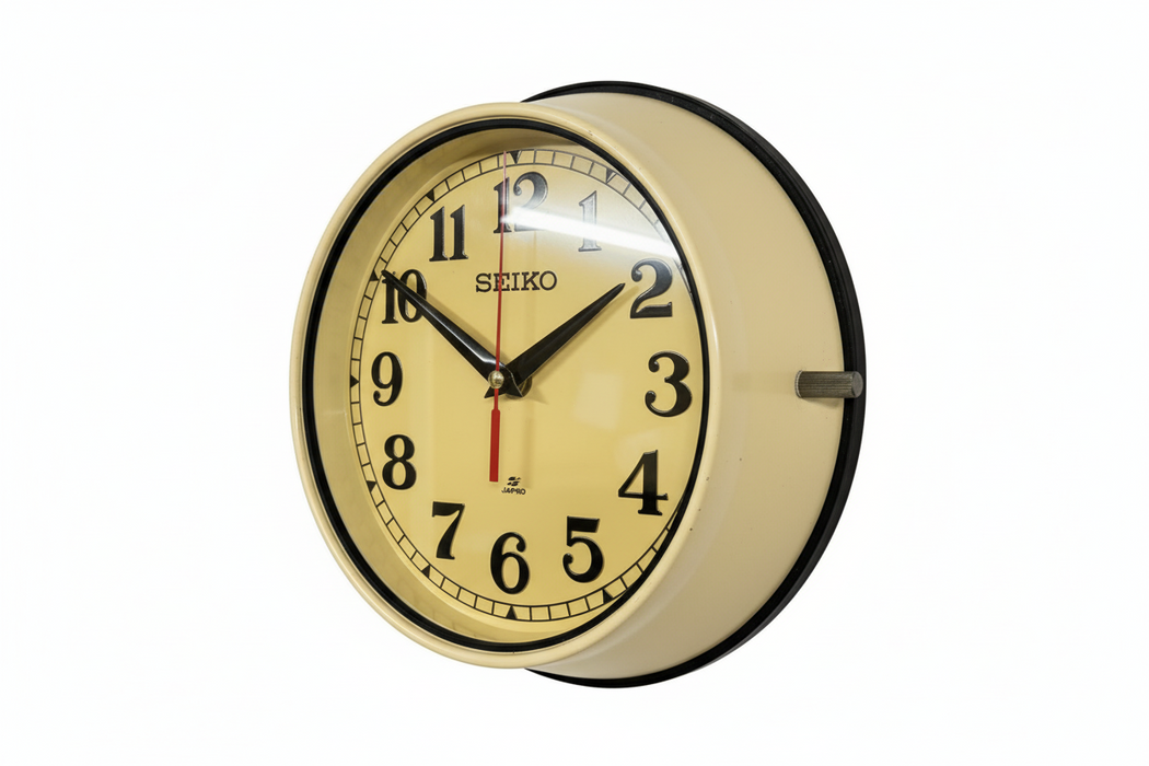 Seiko Salvaged Ships Cabin Clock Original Paint Cream