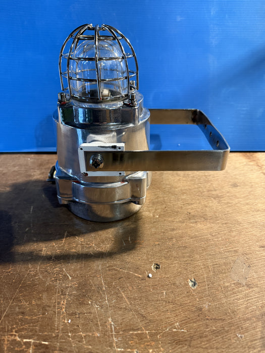Salvaged Aluminium Beacon / Passageway Light with small cage