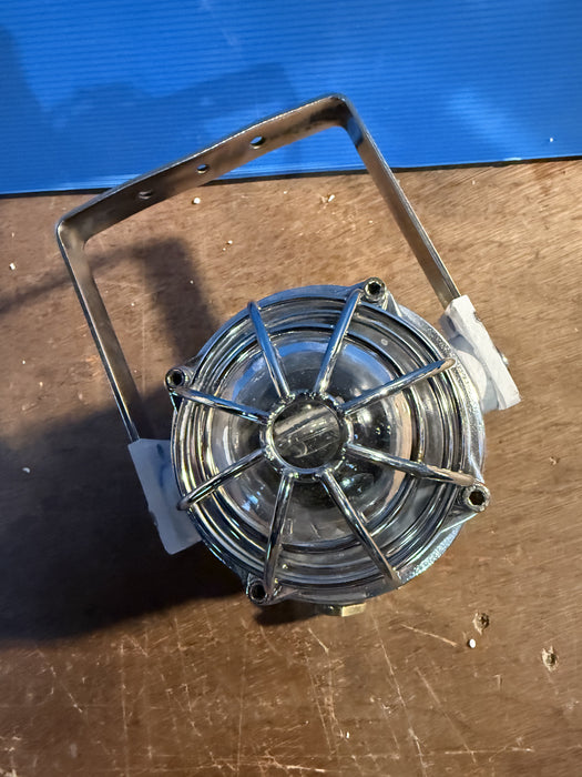 Salvaged Aluminium Beacon / Passageway Light with small cage