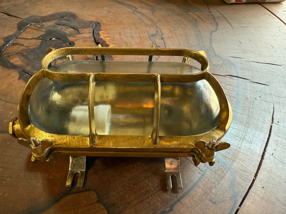 Salvaged Brass oval bulkhead Wall Or Ceiling Light