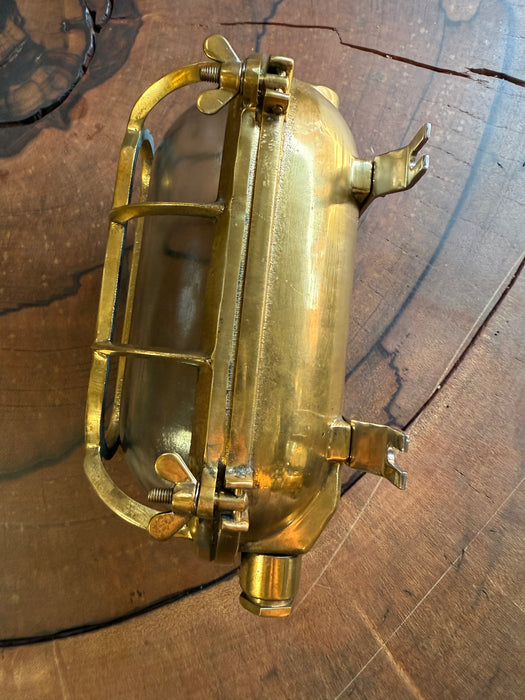 Salvaged Brass oval bulkhead Wall Or Ceiling Light
