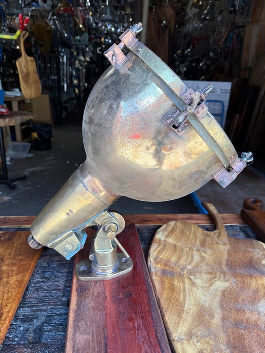 Salvaged Brass Dome Wall Ceiling / Cargo Light