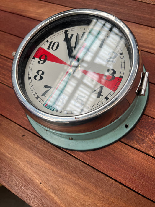 Seiko Salvaged Ships Cabin Clock – Original Paint Green (Coffee Face)