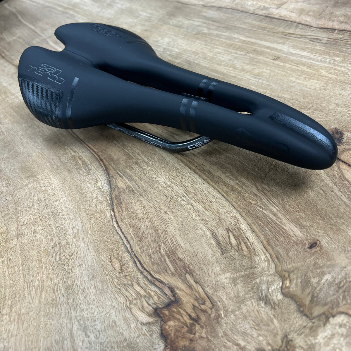 SELLE SAN MARCO ASPIDE SADDLE CFX NARROW OPEN-FIT 280 x 130 mm RRP £17 —  bananaindustries