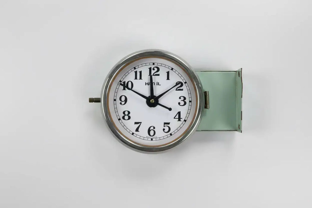 Hanil Salvaged Ships Double Clock – Original Paint Green White Face
