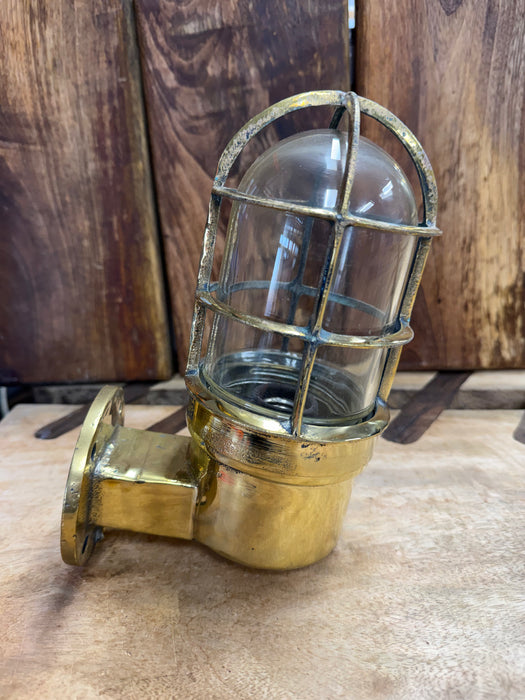 Salvaged Dae Yang Brass Passage Light 90 Degree Wall Mounted
