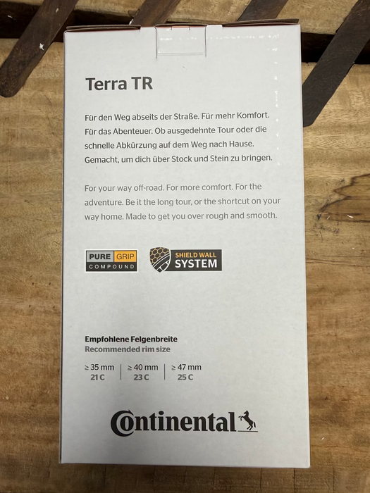 Continental Terra Trail Pure Grip Cream Wall Gravel Tyre 700x35 Folding Tubeless Ready