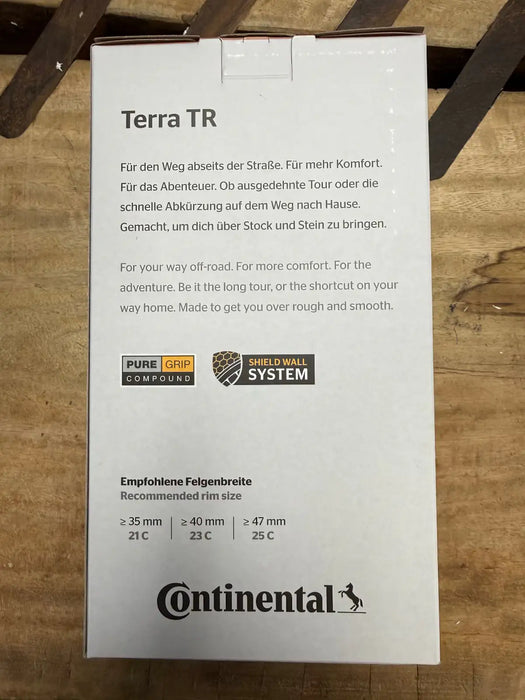 Continental Terra Trail Pure Grip Cream Wall Gravel Tyre 700x35 Folding Tubeless