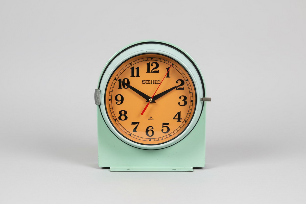 Seiko Salvaged Ships Double Clock – Original Paint Green Coffee Face