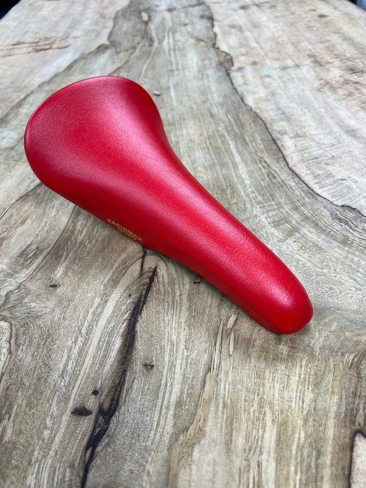 KASHIMAX Saddle AERO AX-2A Padded, Sherry Super Red, Red Base, CP Rail