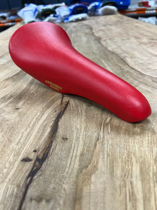 KASHIMAX Saddle AERO AX-2A Padded, Sherry Super Red, Red Base, CP Rail
