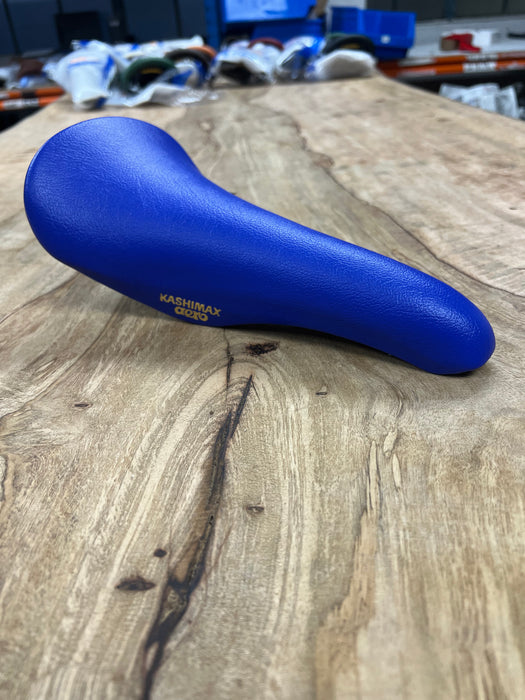 KASHIMAX Saddle AERO AX-2A Padded, AM 6279 Blue, Blue Base, CP Rail