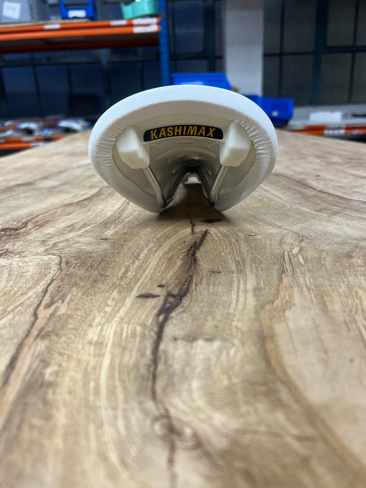 KASHIMAX Saddle AERO AX-4A Padded, Sofrina White, White Base, CP Rail